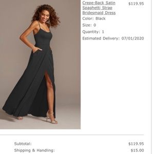 Crepe-Back Satin Spaghetti Strap Bridesmaid Dress